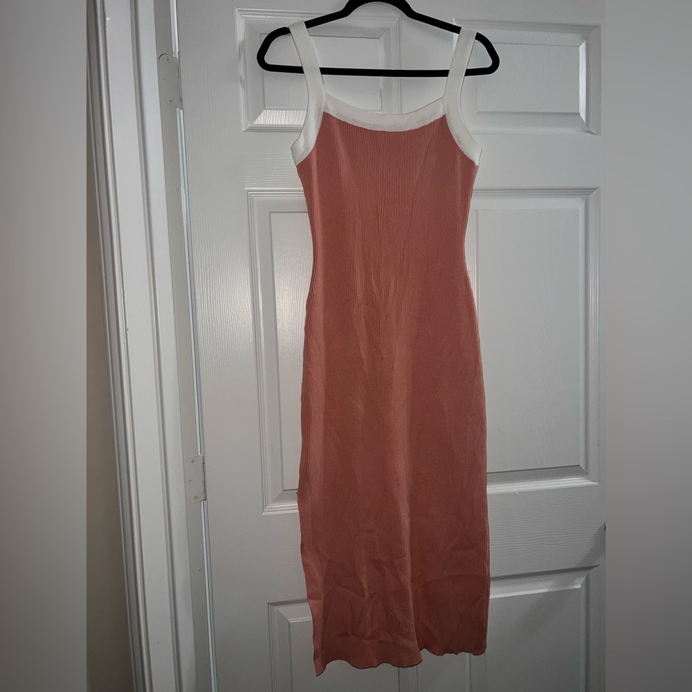 Maternity Coral and White Women's Dress